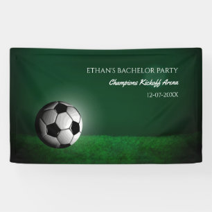 Groene Voetbal Verjaardag / Vrijgezellenfeest Spandoek