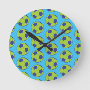 Groene Voetbalballen Sportliefhebbers Voetbalspele Ronde Klok