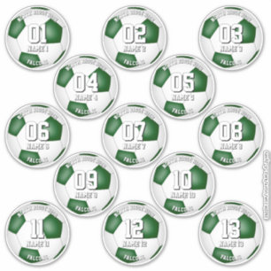 groene voetbalteamkleuren cadeaus voor 13 spelers sticker