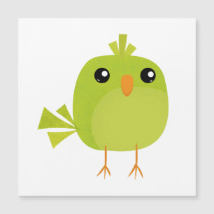 Groene Vogel Cartoon Magnetische Uitnodiging