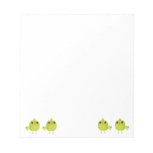 Groene Vogel Cartoon Notitieblok (Voorkant)