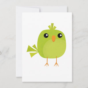 Groene Vogel Cartoon Notitiekaartje