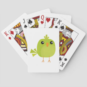 Groene Vogel Cartoon Pokerkaarten