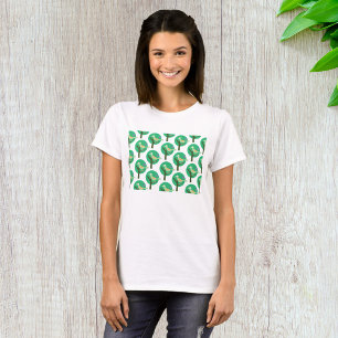 Groene vogel en boompatroon Natuur geïnspireerd T-shirt