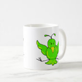 groene vogel, groene vogel koffiemok (Voorkant rechts)