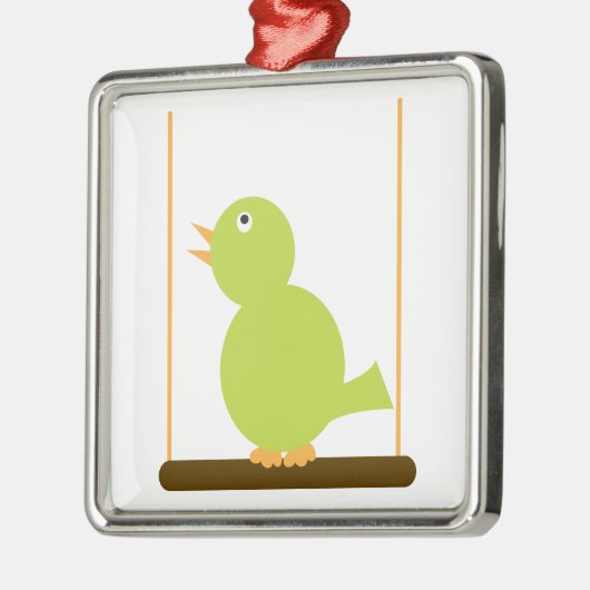 Groene vogel op een Ornament (Links)