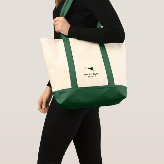 groene vogel, REDUCE. REUSE. RECYCLEN. Tote Bag (Voorkant (product))