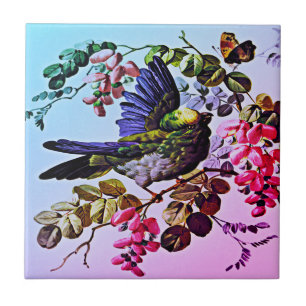 Groene Vogelillustratie door L. Prang & Co Tegeltje