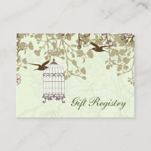 Groene vogelkooi, liefdesvogels Cadeauregister Kaa Informatiekaartje