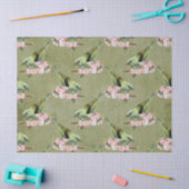 Groene vogels en roze ontkoppeling tissuepapier (Craft)