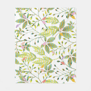 Groene vogeltuin fleece deken