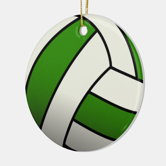 Groene Volleyball Keramisch Ornament (Links)