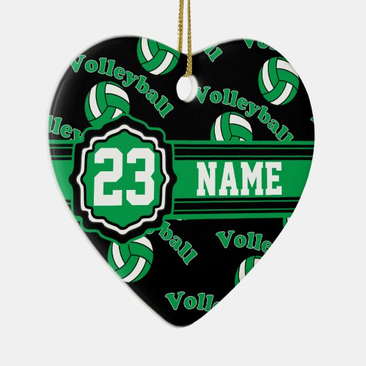 Groene Volleyball Keramisch Ornament (Rechts)