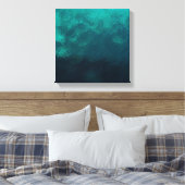 Groene voorgevormde glazen textuur canvas afdruk (Insitu (Slaapkamer))