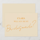 Groene Vosvos Minimal Wedding Bridesmade Kaart (Voorkant / Achterkant)