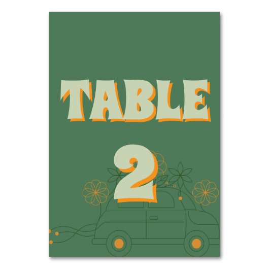 Groene Vosvos Minimal Wedding Kaart (Voorkant)