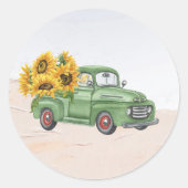 groene vrachtbloemen ronde sticker (Voorkant)