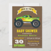 Groene Vrachtwagen Baby shower Uitnodiging (Voorkant)