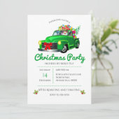  Groene Vrachtwagen, Boom & Kerstmis Kaart (Staand voorkant)