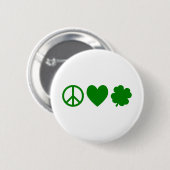 Groene vrede Liefde & Shamrocks Ronde Button 5,7 Cm (Voorkant /achterkant)