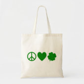 Groene vrede Liefde & Shamrocks Tote Bag (Voorkant)