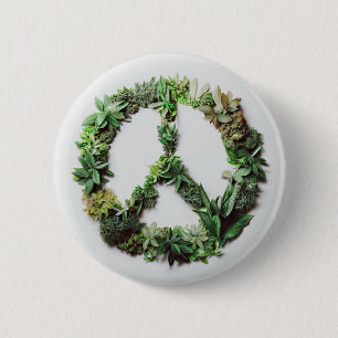 Groene vrede ronde button 5,7 cm