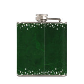 Groene Vrede Vreugde Liefde Kerstmis Moderne Sneeu Heupfles (Achterkant)