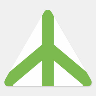 Groene Vredesteken Symbool Driehoek Sticker