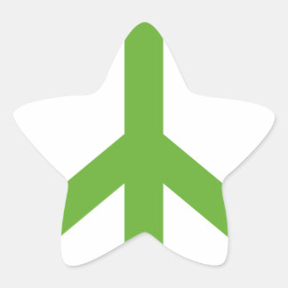 Groene Vredesteken Symbool Ster Sticker