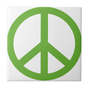 Groene Vredesteken Symbool Tegeltje