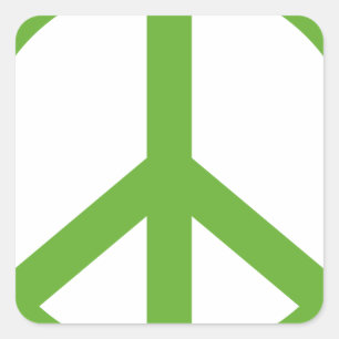 Groene Vredesteken Symbool Vierkante Sticker