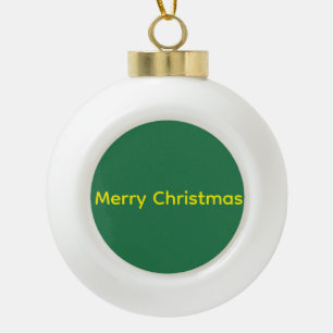 Groene vrolijk kerstfeest keramische bal ornament