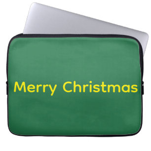 Groene vrolijk kerstfeest laptop sleeve