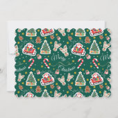 Groene vrolijke kerst HO! HO! Aangepaste uitnodigi Kaart (Achterkant)