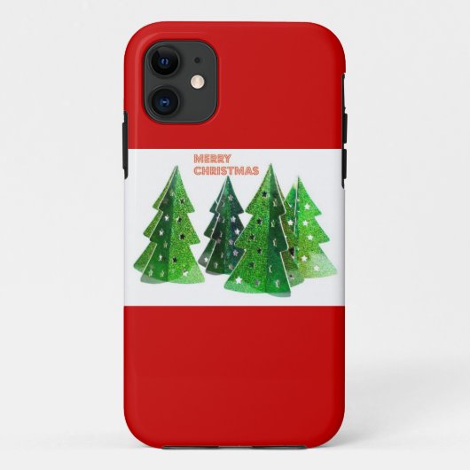 Groene vrolijke kerstbomen Case-Mate iPhone case (Achterkant)