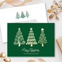 Groene vrolijke kerstbomen Scriptnaam Echte Goud