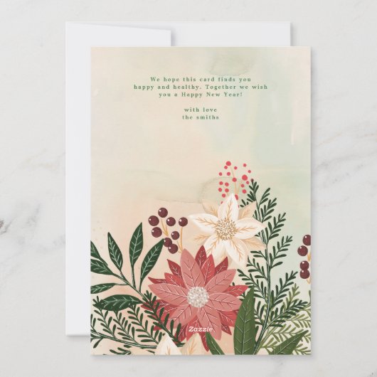 Groene Vrolijke Kerstmis Elegante Splendor Foto Feestdagenkaart (Achterkant)