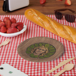 Groene vrouw - Hout Papieren Bordje