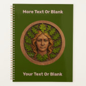 Groene vrouw - Hout Planner (Voorkant)
