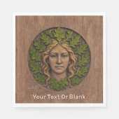 Groene vrouw - Hout Servet (Voorkant)