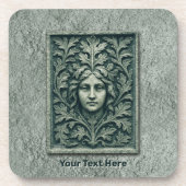 Groene vrouw - Stone Bier Onderzetter (Voorkant)