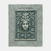Groene vrouw - Stone Fleece Deken (Voorkant)