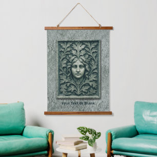 Groene vrouw - Stone Hangend Wandkleed