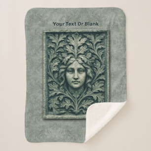 Groene vrouw - Stone Sherpa Deken