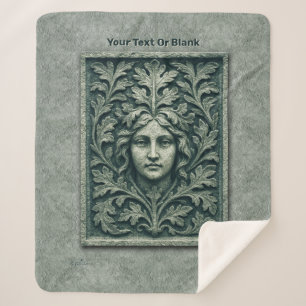 Groene vrouw - Stone Sherpa Deken