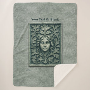 Groene vrouw - Stone Sherpa Deken