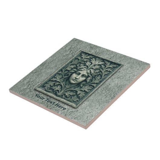 Groene vrouw - Stone Tegeltje (Zijkant)