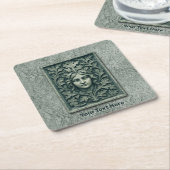 Groene vrouw - Stone Vierkante Kartonnen Onderzetter (Schuin)