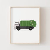 Groene vuilniswagen Jongens Slaapkamer Decor Poster