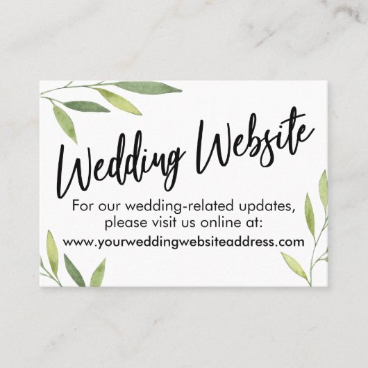 Groene vuilnisweddenschap Website, sparen de Datum Visitekaartje (Voorkant)